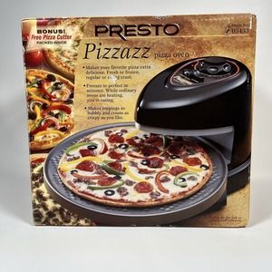 Presto Pizzazz Plus Rotating Pizza Oven 03433 Black New Sealed NOS 2003